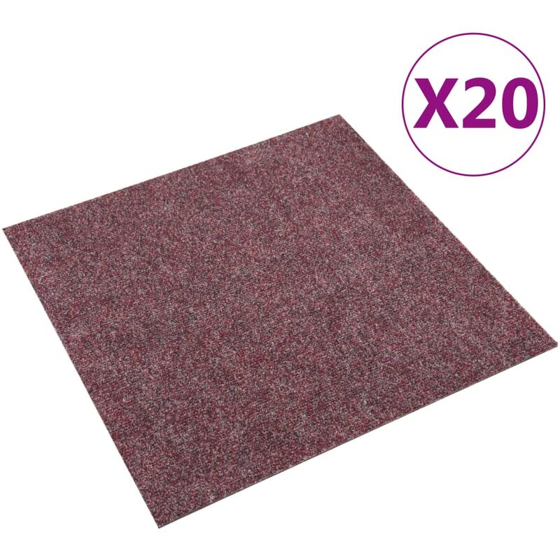 

Baldosas de moqueta de suelo 20 unidades 5 m² rojo oscuro - Rojo