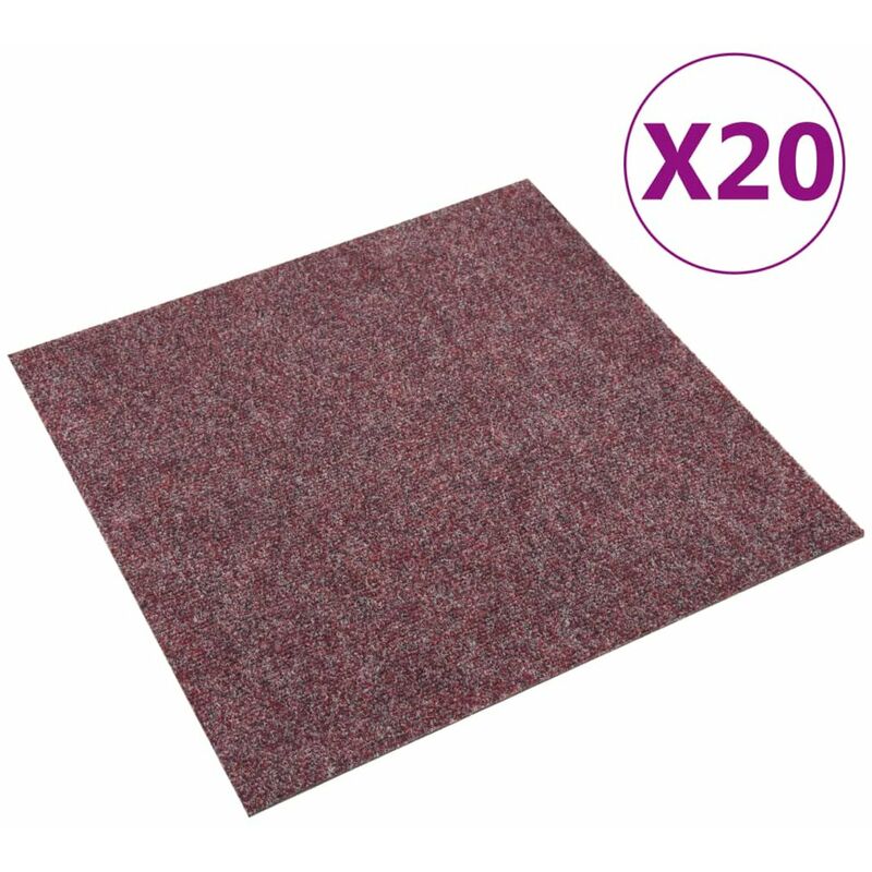 

Baldosas de moqueta de suelo 20 unidades 5 m2 rojo oscuro