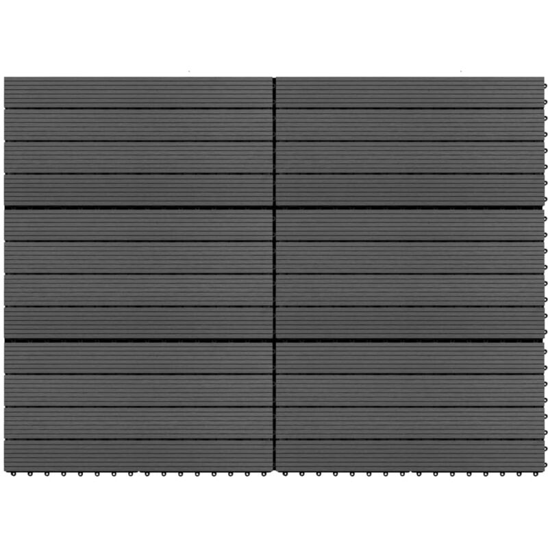 

Baldosas de porche 6 uds WPC negro 60x30 cm 1,08 m²