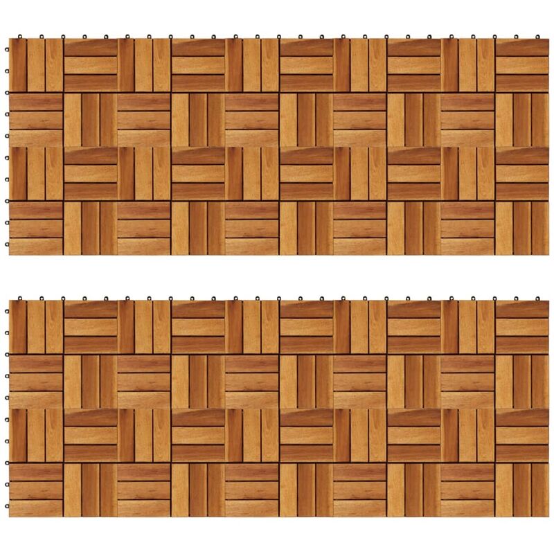 

Baldosas de porche acacia 20 piezas 30x30 cm - Marrón