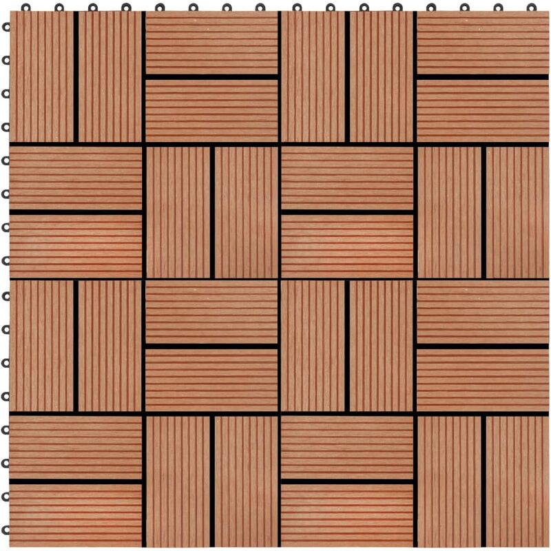 

Baldosas de porche de WPC 30x30 cm 1 m² color teca 11 unidades