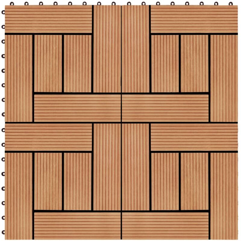 

vidaXL Baldosas de porche de WPC 30x30 cm 1 m² color teca 11 unidades - Marrón
