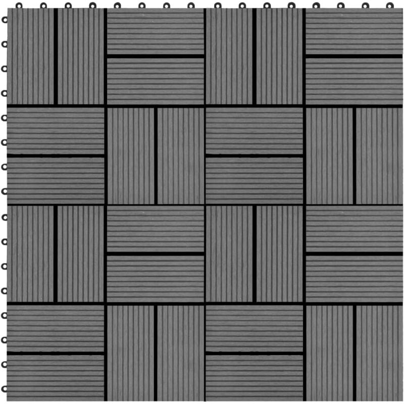 

Baldosas de porche de WPC 30x30 cm 1 m² gris 11 unidades