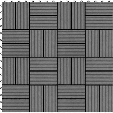 Baldosas de porche de WPC 30x30 cm 1 m² gris 11 unidades
