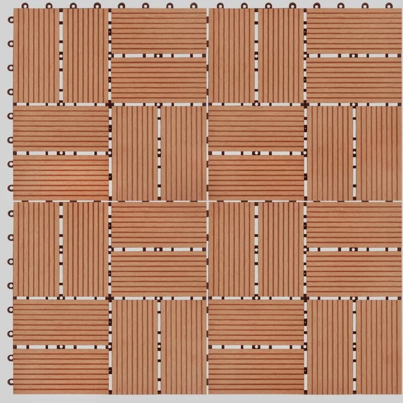 

Baldosas de porche de WPC 30x30 cm 1 m2 color teca 11 unidades