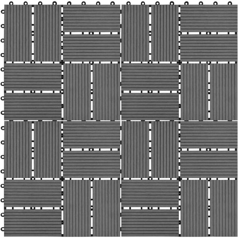 

Baldosas de porche de WPC 30x30 cm 1 m2 gris 11 unidades