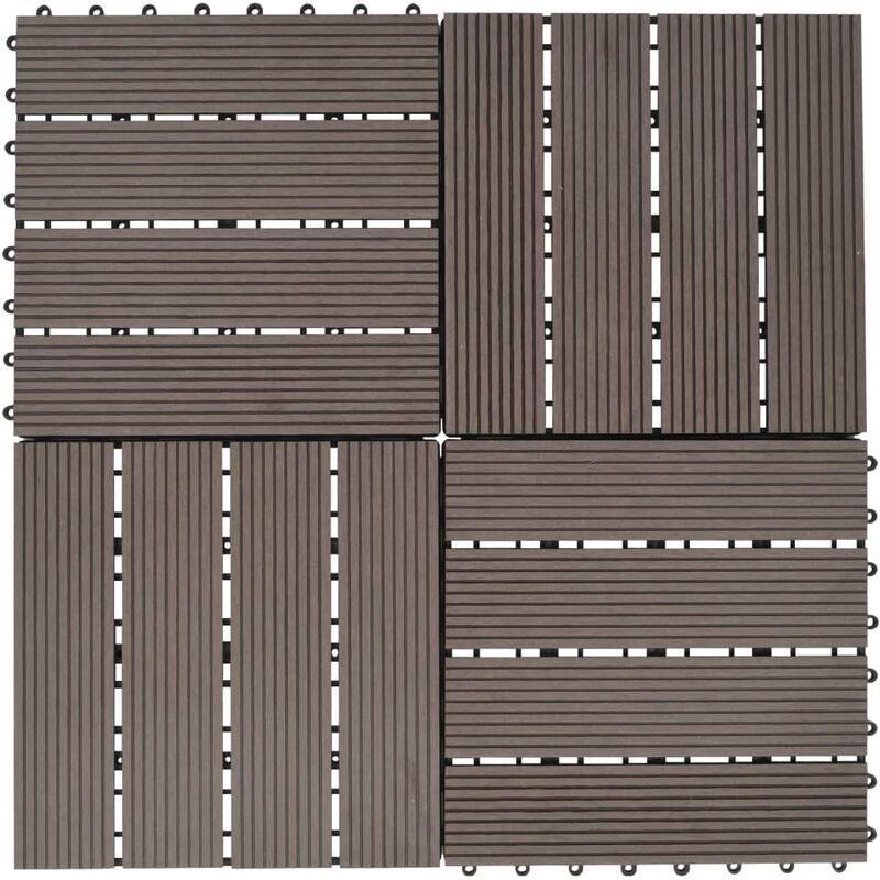 

Baldosas de porche de WPC 30x30 cm 1 m2 marron oscuro 11 uds
