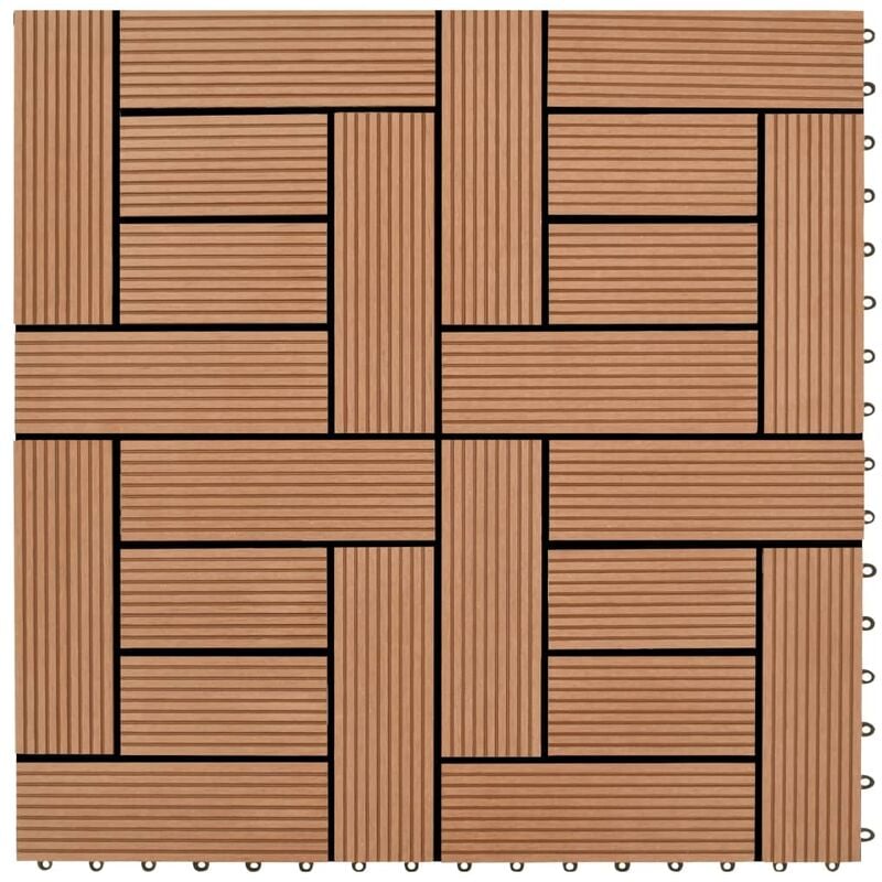 

Baldosas de porche de WPC 30x30 cm 2 m² marrón 22 unidades - Marrón