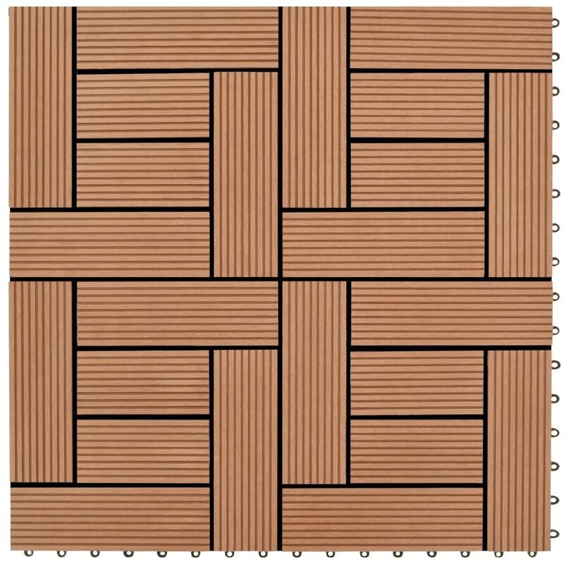 

Baldosas de porche de WPC 30x30 cm 2 m² marrón 22 unidades