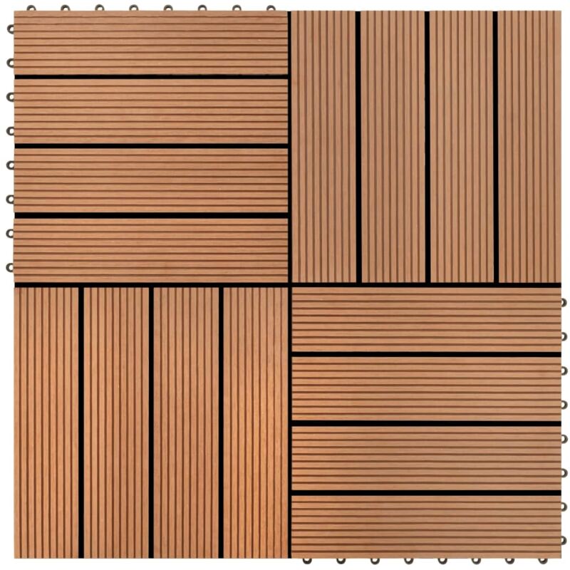 

vidaXL Baldosas de porche de WPC 30x30 cm 2 m² marrón 22 unidades - Marrón