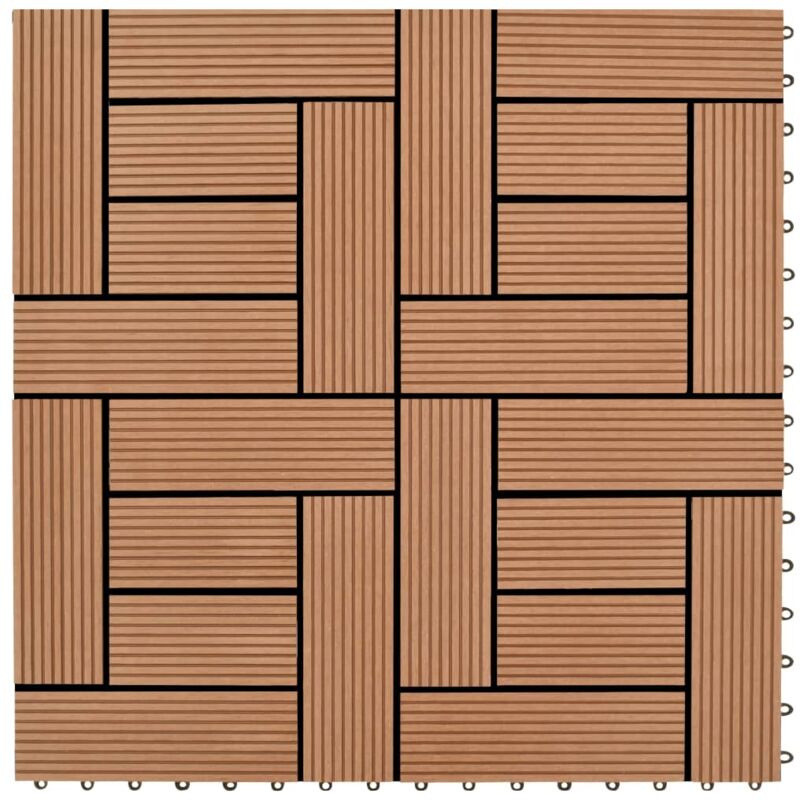 

vidaXL Baldosas de porche de WPC 30x30 cm 2 m² marrón 22 unidades - Marrón