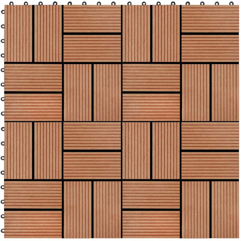 

Happyshopping - Baldosas de porche de WPC 30x30 cm 2 m² color teca 22 unidades