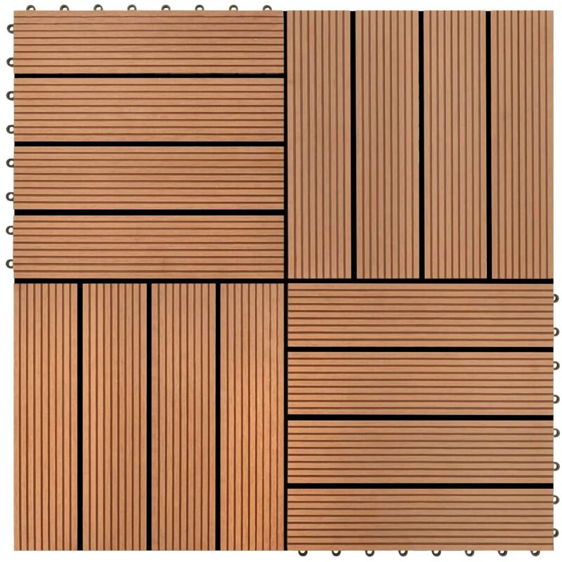 

Baldosas de porche de WPC 30x30 cm 2 m2 marron 22 unidades
