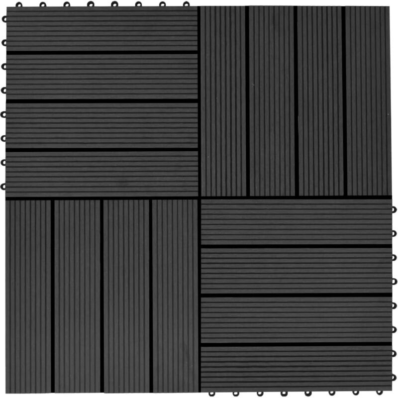 

Baldosas de porche de WPC 30x30 cm 2 m2 negro 22 unidades