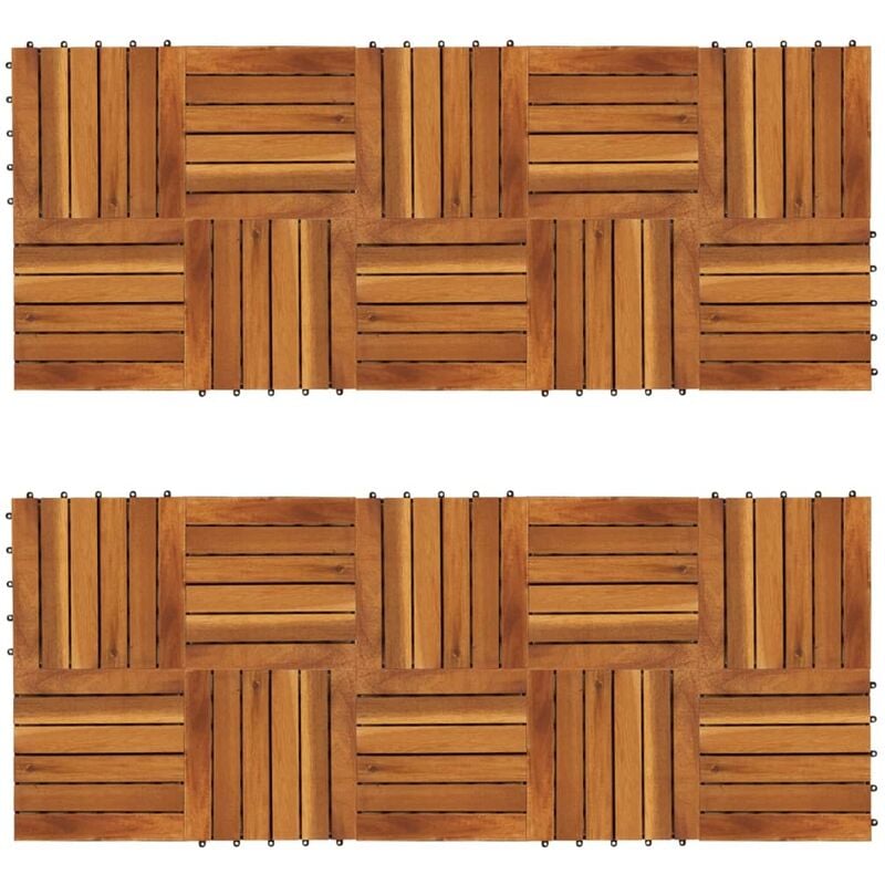 

Baldosas de porche patrón vertical 20 piezas acacia 30x30 cm