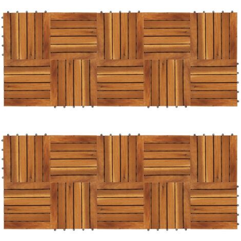 10/20/30x Set Baldosas en Vertical Madera Acacia Gris/Marrón Patrón 1/2