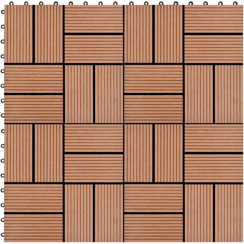 

Baldosas de porche WPC 30x30 cm 2 m² marrón 22 unidades