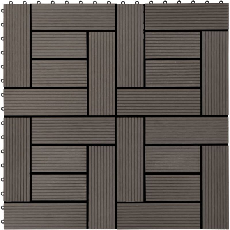 

Baldosas de porche WPC 30x30 cm 2 m² marrón oscuro 22 unidades
