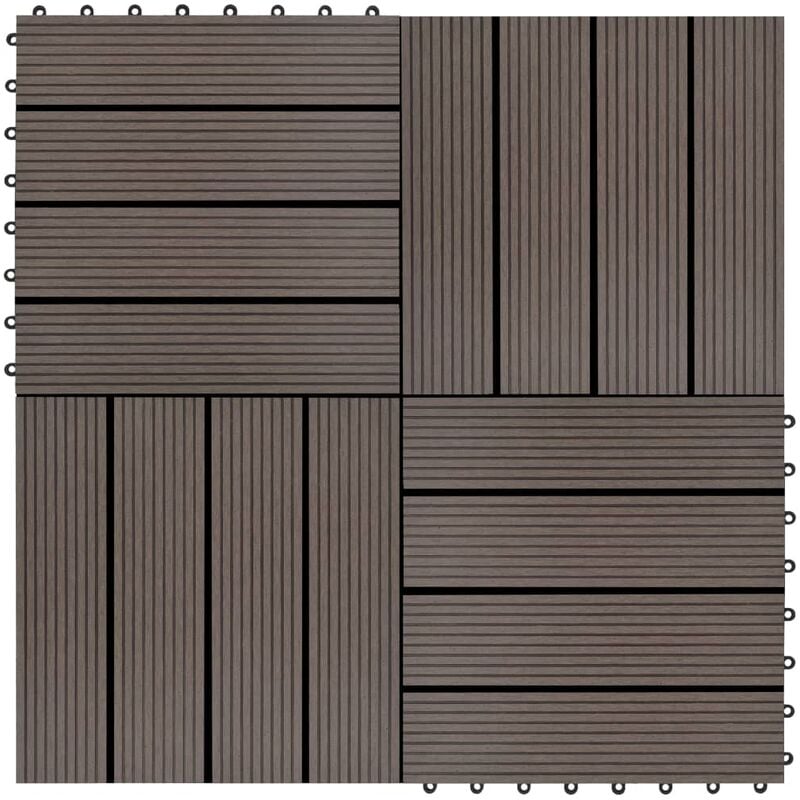 

Baldosas de porche WPC 30x30 cm 2 m² marrón oscuro 22 unidades