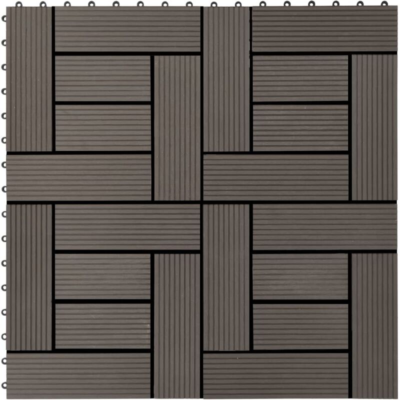 

Baldosas de porche WPC 30x30 cm 2 m2 marron oscuro 22 unidades