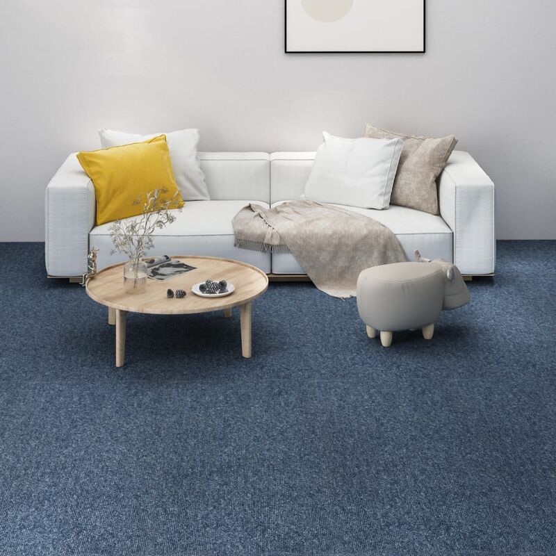 

Baldosas de suelo de moqueta 16 uds 4 m² 25x100 cm azul
