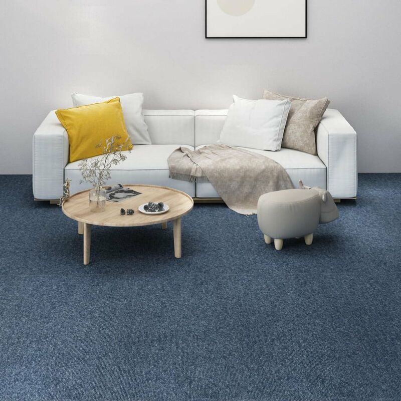 

Baldosas de suelo de moqueta 16 uds 4 m² 25x100 cm azul