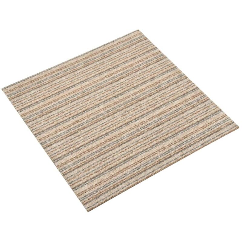 

vidaXL Baldosas de suelo de moqueta 20 uds 5 m² 50x50 cm beige rayado - Beige