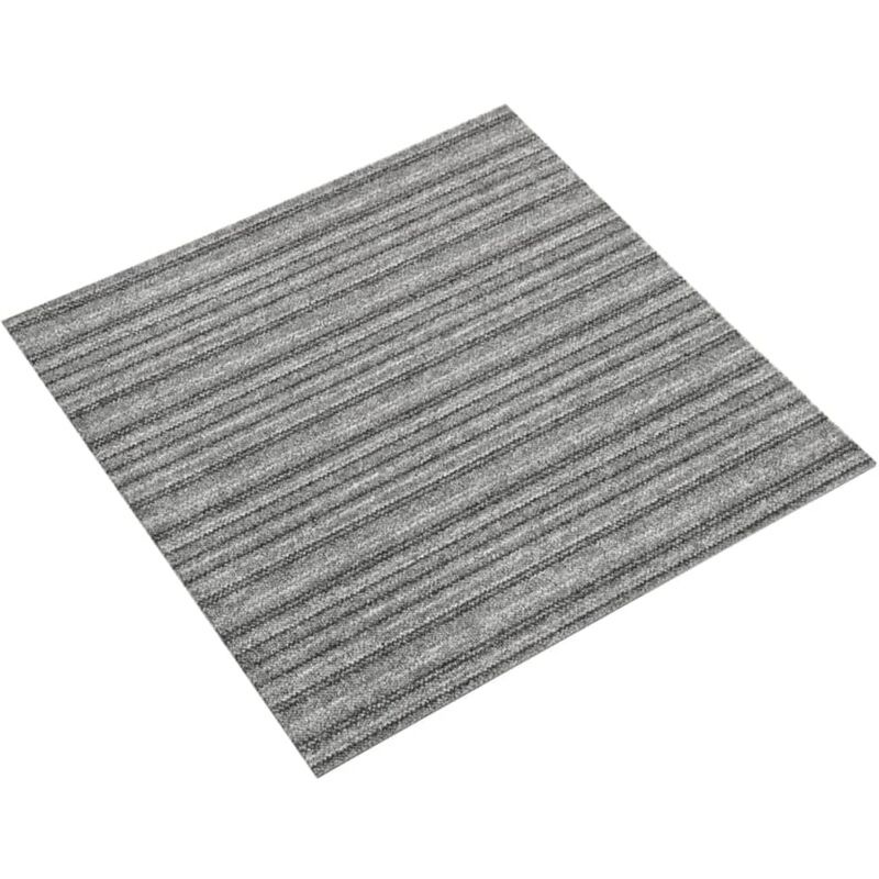 

vidaXL Baldosas de suelo de moqueta 20 uds 5 m² 50x50 cm rayas gris - Gris