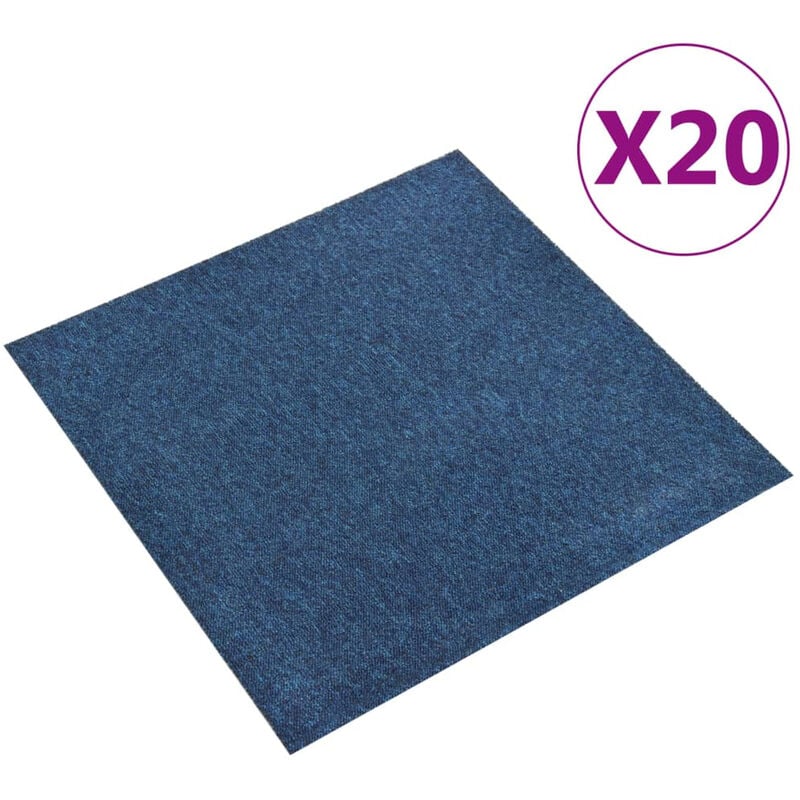 

Baldosas de suelo de moqueta 20 uds 5 m² 50x50 cm azul oscuro