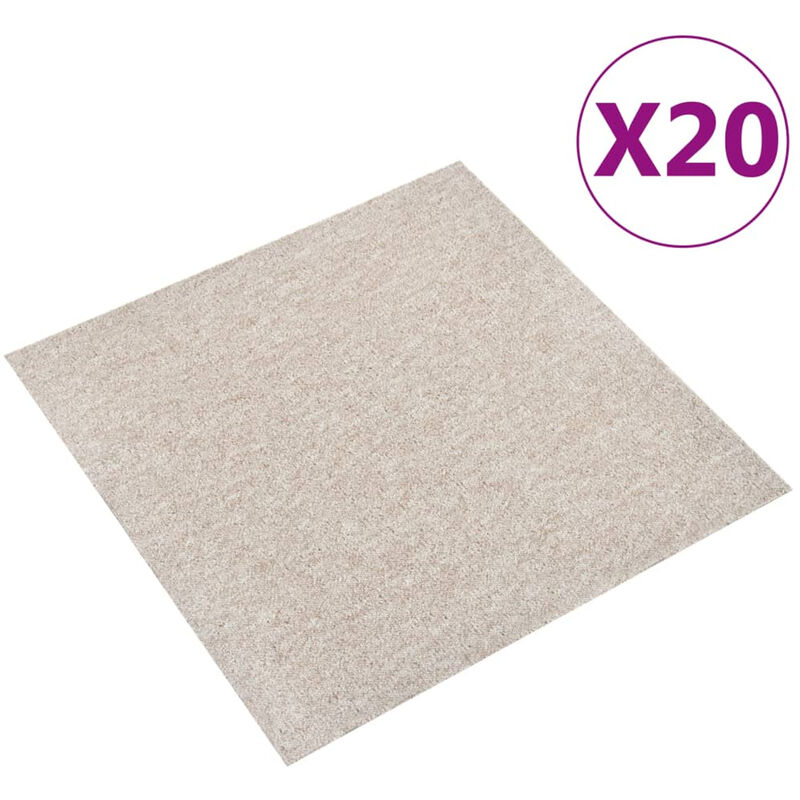 

Baldosas de suelo de moqueta 20 uds 5 m² 50x50 cm beige claro