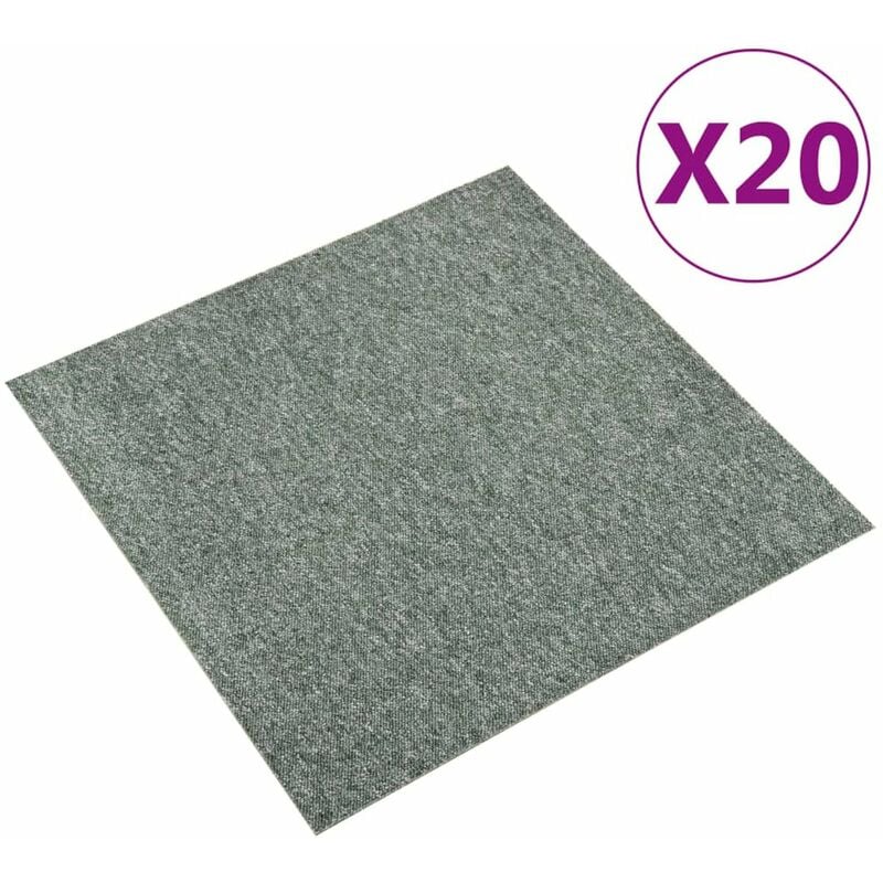 

Baldosas de suelo de moqueta 20 uds 5 m² 50x50 cm verde