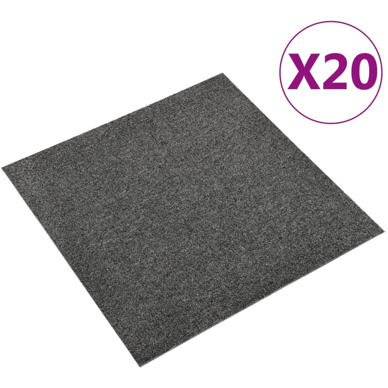 

Baldosas de suelo de moqueta 20 uds 5m2 50x50cm gris antracita