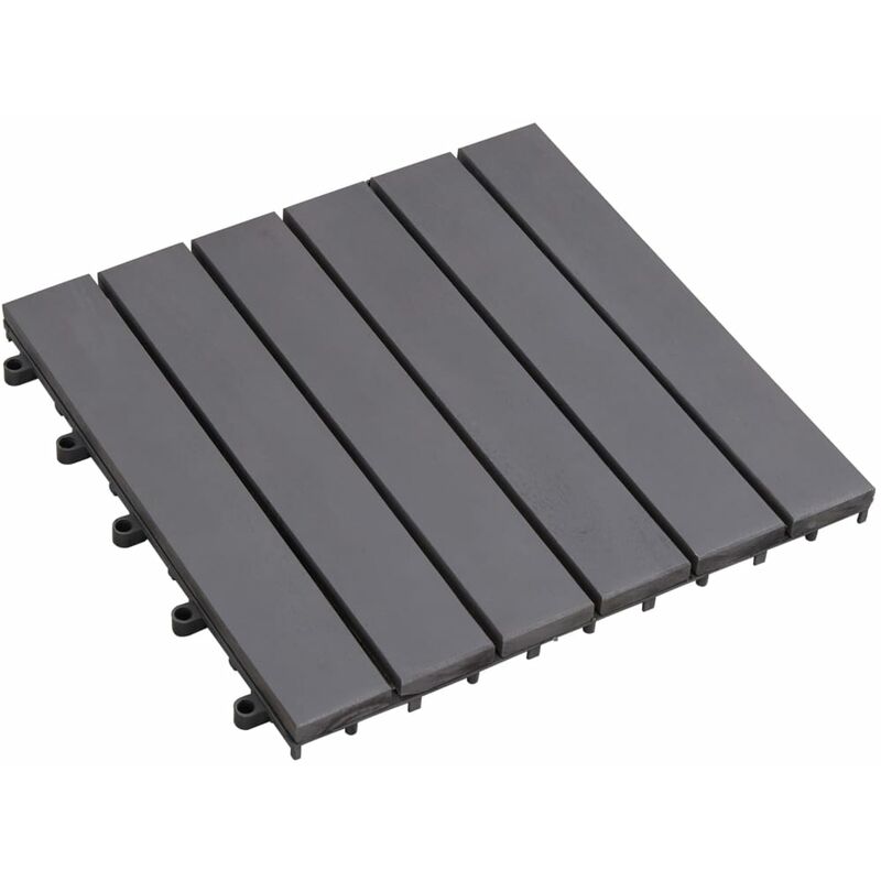 

Baldosas de terraza 10 uds gris madera maciza acacia 30x30 cm - Gris
