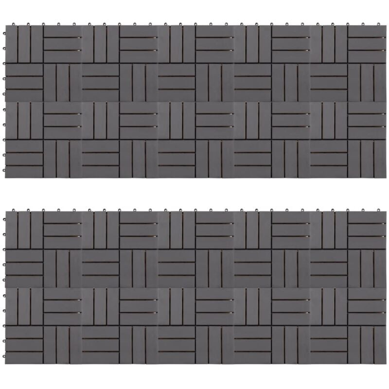 

vidaXL Baldosas de terraza 20 uds madera acacia gris deslavado 30x30cm - Gris