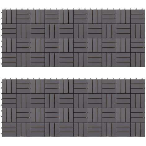 Baldosas de terraza 20 uds madera acacia gris deslavado 30x30cm