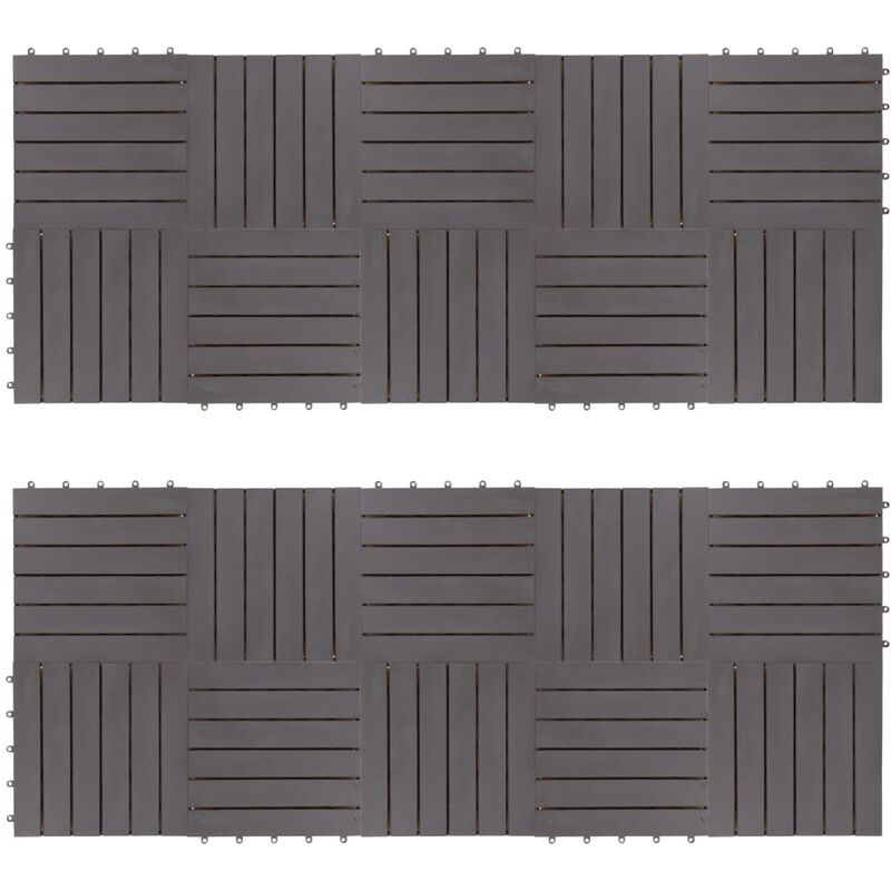 

Baldosas de terraza 20 uds madera maciza acacia gris 30x30 cm