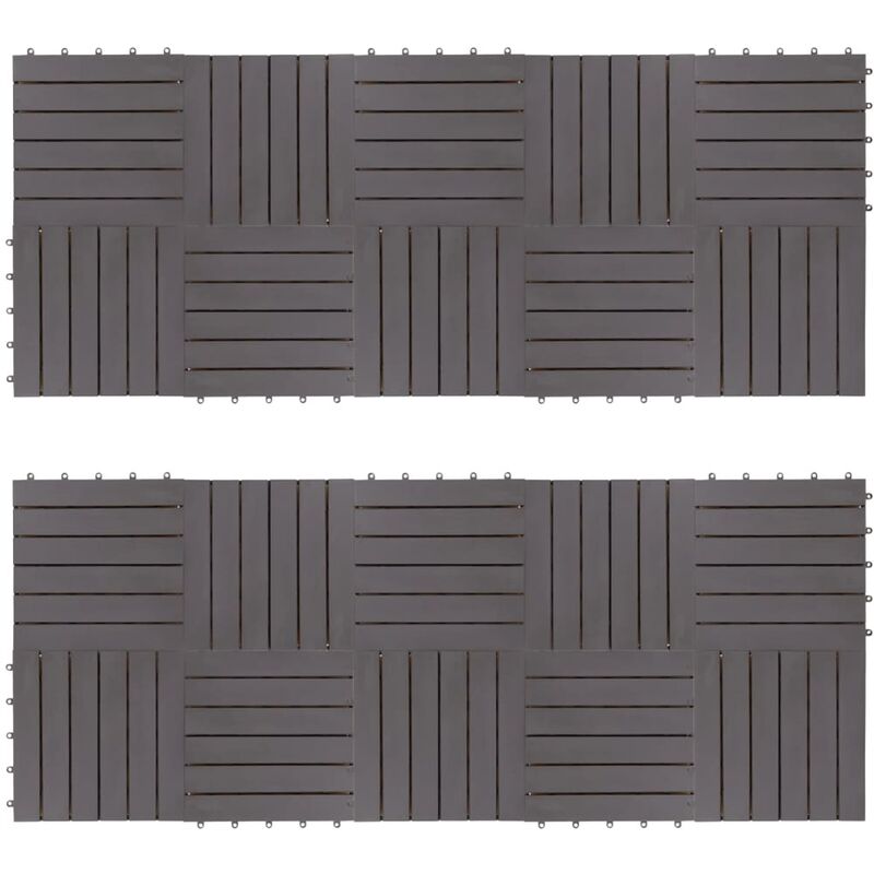 

Baldosas de terraza 20 uds madera maciza acacia gris 30x30 cm - Gris