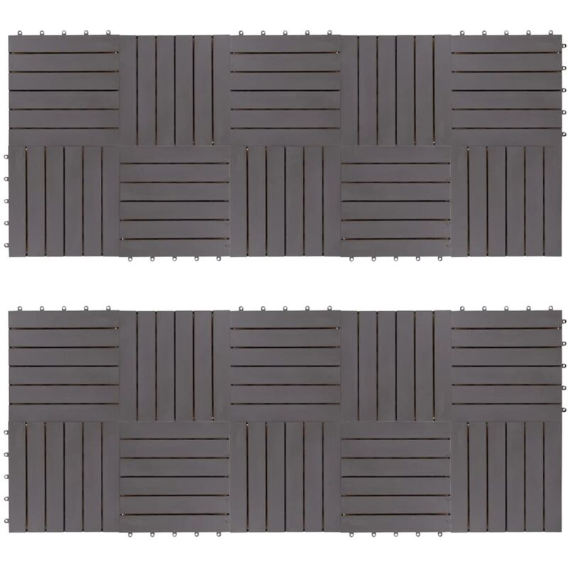 

vidaXL Baldosas de terraza 20 uds madera maciza acacia gris 30x30 cm - Gris
