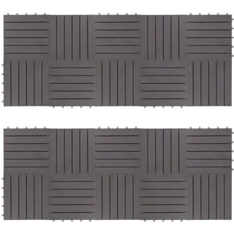 Baldosas de terraza 20 uds madera maciza acacia gris 30x30 cm