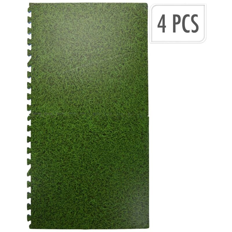 Set de tapis de sol impression de l'herbe 4 pcs vert XQ Max
