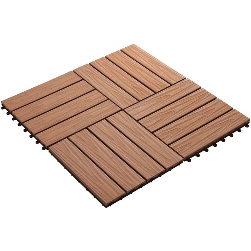 

Baldosas porche relieve profundo WPC 1 m2 marron claro 11 uds