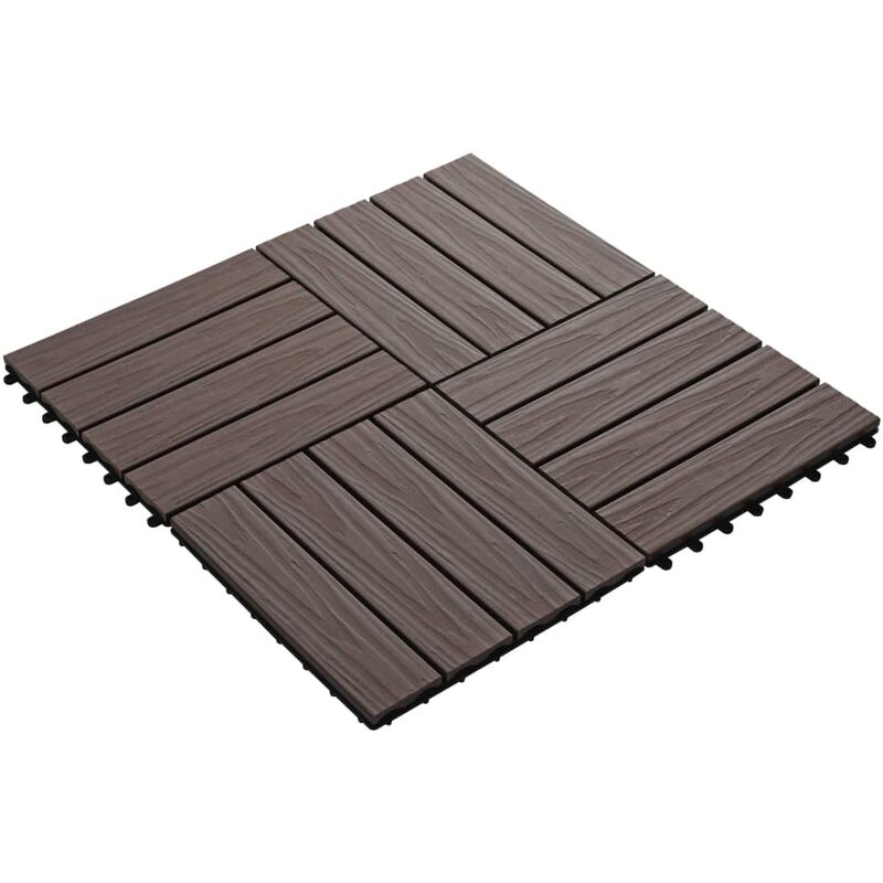 

Baldosas porche relieve profundo WPC 1 m² marron oscuro 11 uds