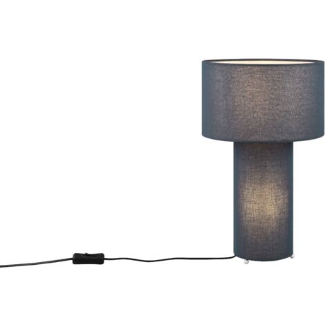 BALE LAMPADA DA TAVOLO BASE ILLUMINATA E PARALUME TESSUTO BLU H. 40CM 2 LUCI ATTACO E27