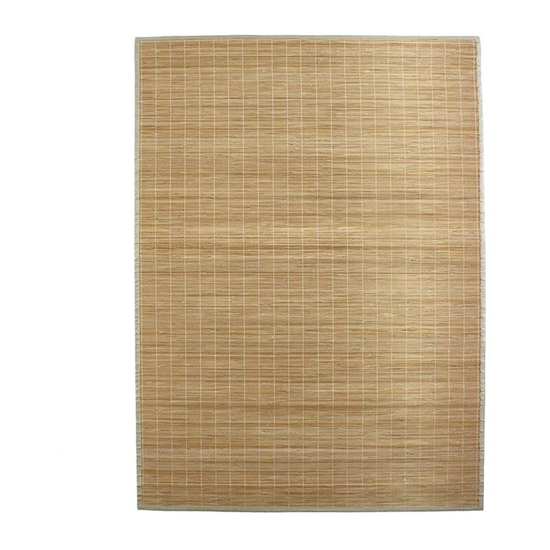 Thedecofactory - bali chic - Tapis en bambou fines lattes et ganse écru 160x230