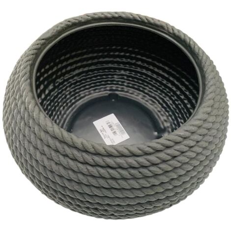 Bali Ciocord Bol vase effet corde 40x21 résine différentes couleurs - Couleur : Poudre - Colore: Smoke