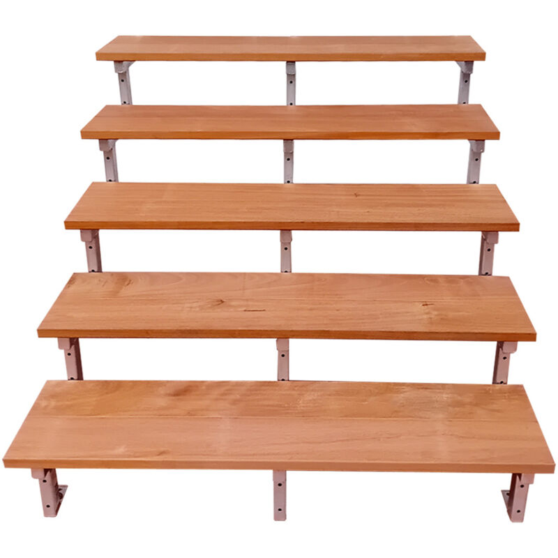 Vinuovo - Bali Gartentreppe Stahl H88cm - 5 Bankirai Hartholz Stufen B160cm
