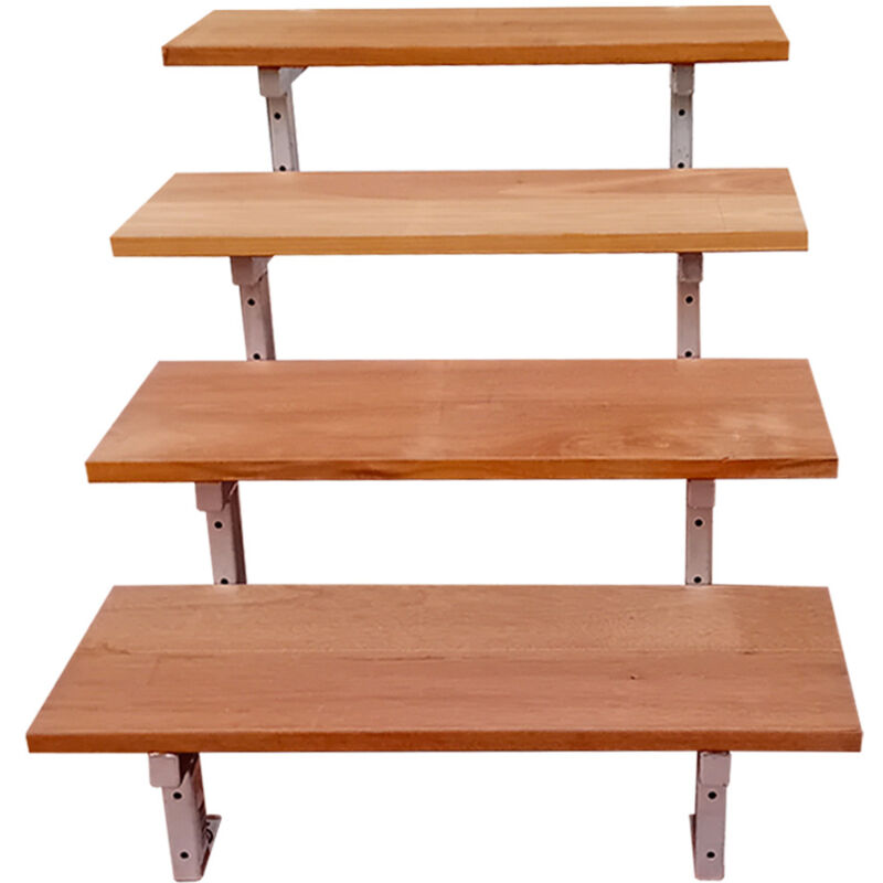 Vinuovo - Bali Gartentreppe Stahl H71cm - 4 Bankirai Hartholz Stufen B60cm