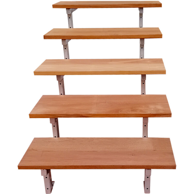 Vinuovo - Bali Gartentreppe Stahl H88cm - 5 Bankirai Hartholz Stufen B100cm