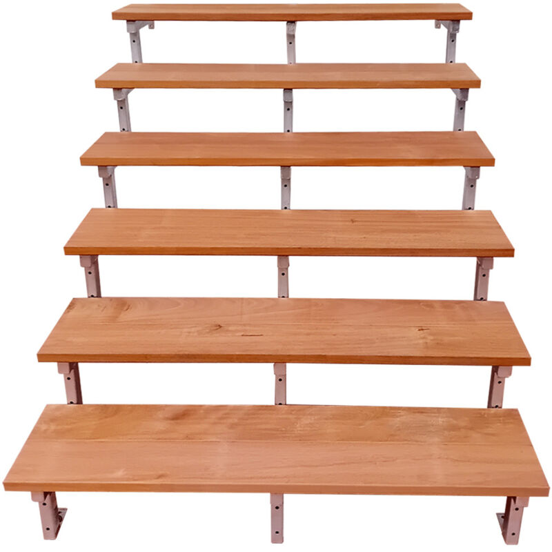Vinuovo Bali Gartentreppe Stahl H105cm - 6 Bankirai Hartholz Stufen B140cm