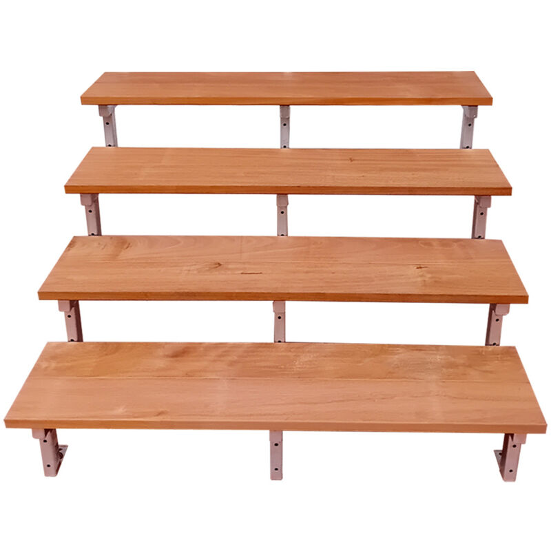 Vinuovo - Bali Gartentreppe Stahl H71cm - 4 Bankirai Hartholz Stufen B120cm